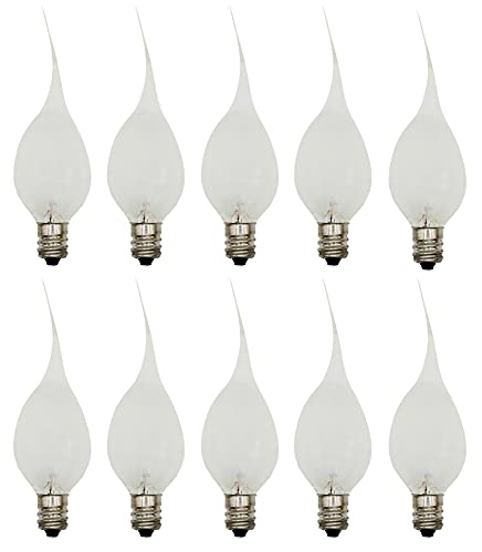 Creative Hobbies® Silicone Dipped, Country Style, Electric Candle Lamp Chandelier Light Bulbs, 7 Watt Incandescent, Individually Boxed - 10 Pack - size: 10 Count (Pack of 1)