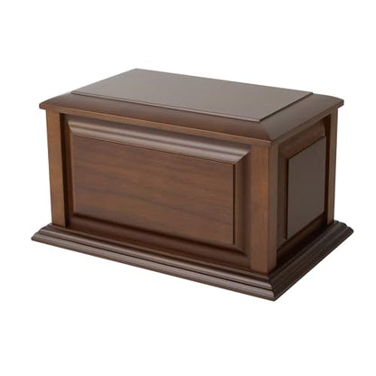 Handcrafted Large Wooden Cremation Urn Box for Adult Human Ashes - color: Light Black, size: Large