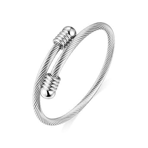 Abooxiu Stainless Steel Ash Bracelet for Men & Women - Memorial Ashes Holder, Filling at Both Ends - color: Silver