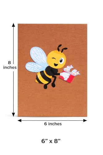 iGifts And Cards Happy Bee-Day 3D Pop-Up Card - Funny Birthday Present 6x8 | Honey Bee Design, Beehive Theme, Thinking of You, Mother's Day Greeting, Wife, Spouse, Valentine's Keepsake, Fun Celebration - color: Birthday Bee