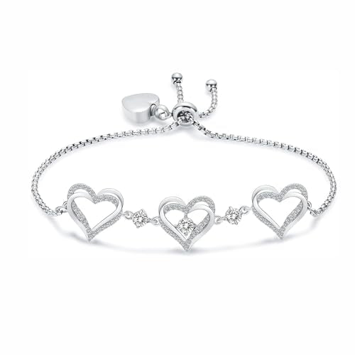 zeqingjw Heart Cremation Bracelet for Ashes Stainless Steel Urn Bangles for Ashes Memorial Keepsake Cremation Memorial Urn Bracelet - Adjustable,Free Fill Kit - color: W-Silver White