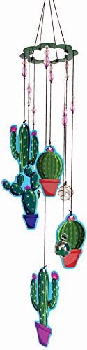 Spoontiques Cactus Wind Chime - Outdoor Garden Décor - Decorative Chimes for Yard, Garden, Backyard and Patio Decoration - color: Cactus