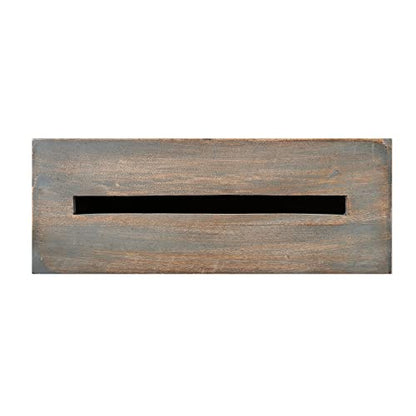 Wooden Wedding Card Box with Lock and Card Slot for Reception, Party W7 - color: Gray