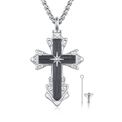 925 Sterling Silver Celtic Cross Urn Necklace for Ashes - color: silver-h