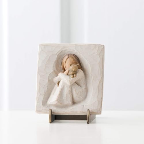 Willow Tree Comfort Plaque, Sculpted Hand-Painted Bas-Relief | Sentiment on Enclosure Card, Keyhole Hanger for Wall Display, Cast from a Susan Lordi Original Carving