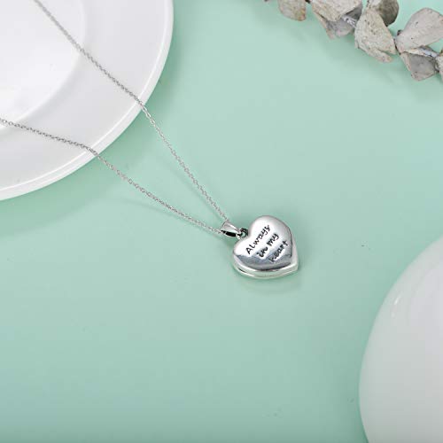 SOULMEET Sunflower/Rose/Daisy Heart Locket Necklace That Holds Pictures Keep Someone Near to You Sterling Silver/Gold Personalized Photo Locket Gift - style: A-Rose locket+photo