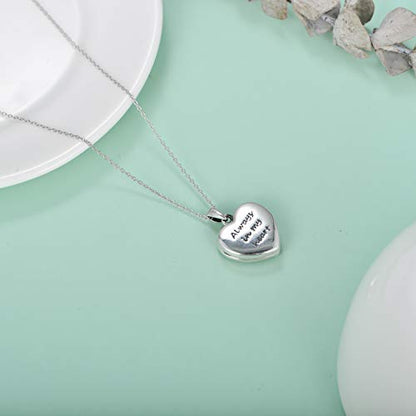 SOULMEET Sunflower/Rose/Daisy Heart Locket Necklace That Holds Pictures Keep Someone Near to You Sterling Silver/Gold Personalized Photo Locket Gift - style: A-Rose locket+photo