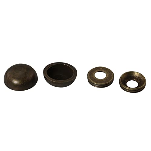 8pcs Pure Brass Decorative Screws with Caps Used as Mirror Screw Mirror Fixing Screws Cover Self-Tapping Screws (15mm, Bronze) - size: 15mm x [Length] x [Pitch]