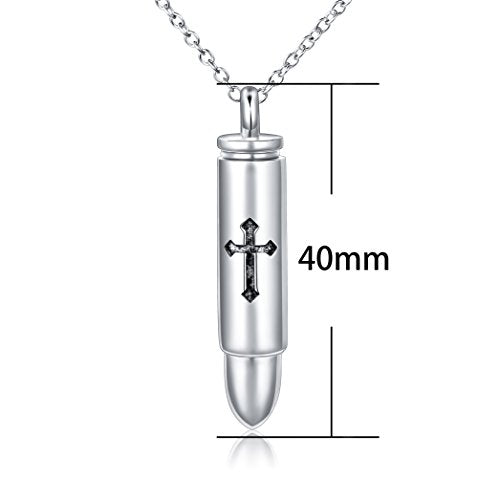 S925 Sterling Silver Urn Ashes Keepsake Cremation Memorial Necklace Jewelry - style: Cross
