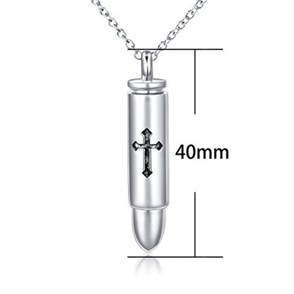 S925 Sterling Silver Urn Ashes Keepsake Cremation Memorial Necklace Jewelry - style: Cross