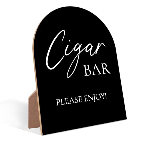 Cigar Bar Sign, Minimalist Black Arch Sign, Cigar Stand, Wood Wedding Bar Sign, Wedding Centerpiece Table Decorations Bachelorette Party, Party Supplies and Decorations, 6 - color: Cigar Bar Wedding Sign, 6
