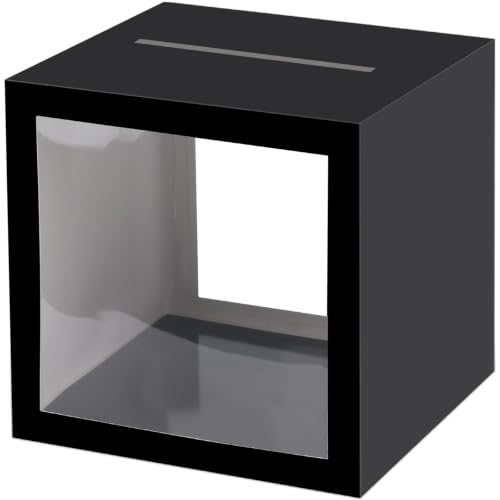 Black Card Box Wedding Favors Gift Card Boxes Post Box Cardboard Receiving Money Box Holder for Wedding Reception, Baby Showers, Anniversary, Birthday Party, Retirement, Graduation Envelope Holder - color: Black Clear