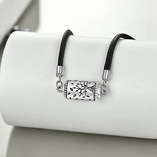 Sterling Silver Tree of Life Urn Necklace for Ashes Owl Necklace Pendant Charm for Women Memorial Gifts Keepsake Always in My Heart Memory Necklace Jewelry - style: 3D Bar Family Tree Pendant