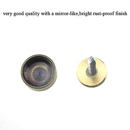 Hahiyo 16mm Diameter Mirror Screws Brushed Copper Material Solid Easy Install Brass Washer Decorative Caps Fasteners Nails Bronze 8 Pairs for Bathroom Mirrors Panels Kitchen Ceiling Arts Crafts - size: 16mm-8sets-Bronze