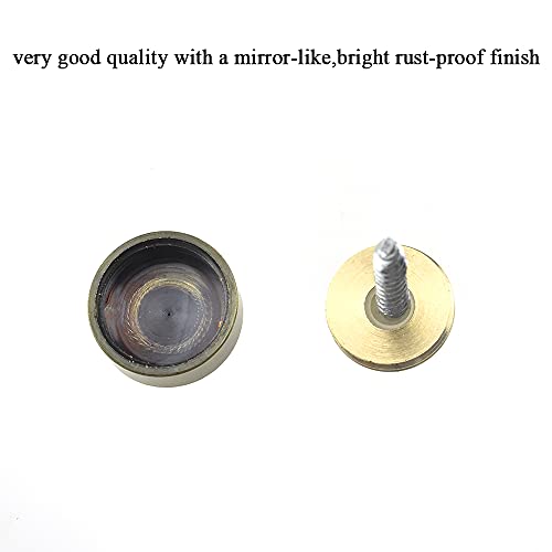 Hahiyo 18mm Diameter Mirror Screws Brushed Copper Material Solid Easy Install Brass Washer Decorative Caps Fasteners Nails Bronze 8 Pairs for Bathroom Mirrors Panels Kitchen Ceiling Arts Crafts - size: 18mm-8sets-Bronze