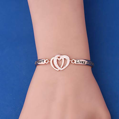 FAADBUK Memorial Jewelry Loss Gift A Piece of My Heart Lives In Heaven Bracelet In Memory of Loved Son Daughter Sympathy Gift - color: A Piece Of C-RG