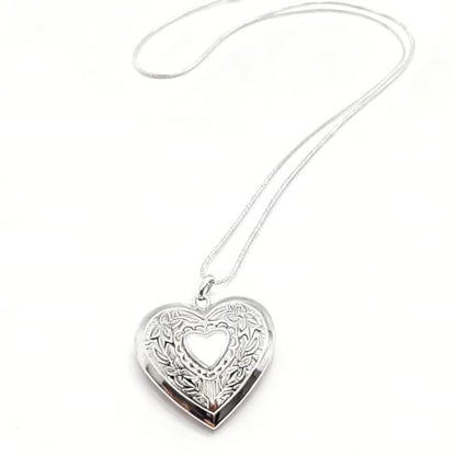 925 Sterling Silver Necklace for Women – Layered Stackable Choker Necklaces with Heart Photo Locket & Star - Pendant 18" Chain Gift for Wife, Mom, Girlfriend, Birthday, Anniversary, Valentine’s Day - color: Carved heart