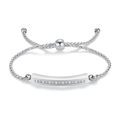 Minicremation Shiny Crystal Cremation Bracelet for Ashes for Women Cube Urn Bangle Locket Ash Holder Memorial Jewelry Bracelet Keepsake Gift - color: Silver