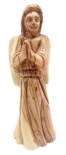 Zuluf Guardian Angel Statue (7.2") | Hand-Carved Olive Wood Catholic Decor | Baptism and Confirmation Gift | Christian Figurine for Comfort and Remembrance - color: 7.2" Nativity Scene Angel