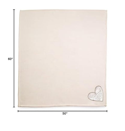 Pavilion Gift Company Blessing Blanket, Cream, Cotton, 50"x60" - style: True Blessing