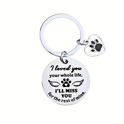 yaozeio Cat Memorial Gifts Cat Dog Keychain Pet Memorial Keychain for Loss of Dog Sympathy Gift for Women Men Paw Print Keychains Son Daughter Brithday Gifts Pet Lover Keychains