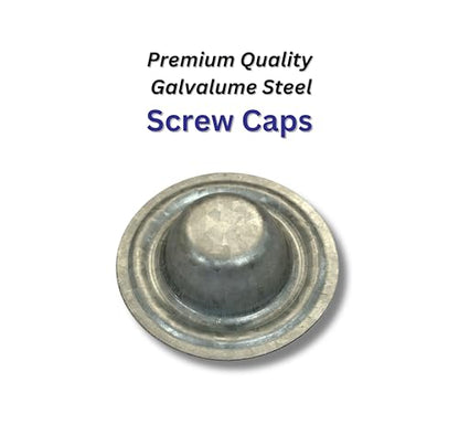 Metal Screw Caps from EAGLE 1 - Seals Over Existing Screws Heads to Prevent leaks- Easy to Install-Gloves Included (100)