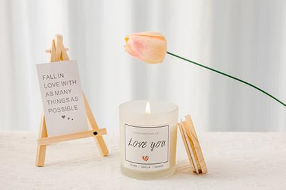 I Love You Gifts for Her, Romantic Gifts for Anniversary Wedding, Showing Your Love and Appreciation for Friend Wife Husband Women Men Mom BFF, Vanilla Scented Candle - color: Love You