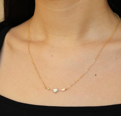 RZKING Golden Necklace for Women, Gifts for Best Friend Sister Mom Daughter - style: Arrow&Heart