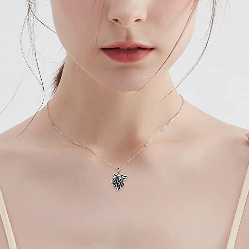 VONALA Urn Necklace Sterling Silver Memorial gifts for Ashes Keepsake Jewelry - style: Wolf