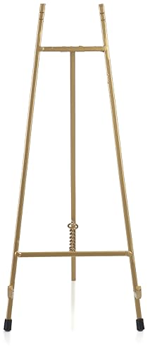 Red Co. 15” Tall Modern Metal Tripod Plate Stand and Art Holder Easel, Gold - color: Gold, size: Height - 15"