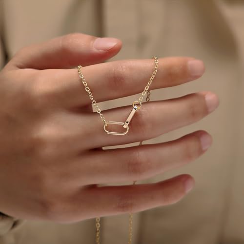RZKING Golden Necklace for Women, Gifts for Best Friend Sister Mom Daughter - style: Paper Clip