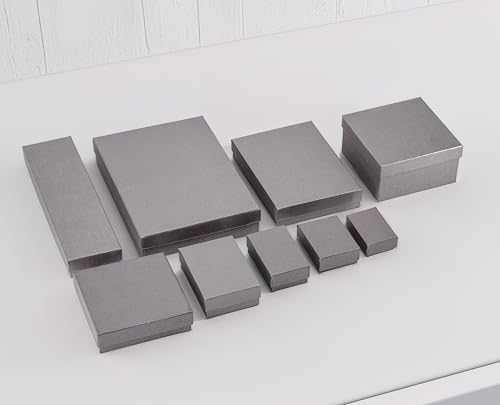 TheDisplayGuys 100 Cardboard Jewelry Gift Boxes with Inserts - Pearl Gray - color: Pearl Gray, size: 1 Count (Pack of 100)