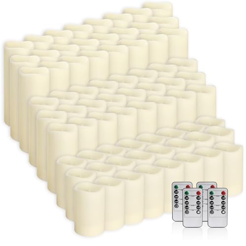 fclayvts 72-Pack LED Flameless Candles with Remote Control -Flickering Flameless Candles-Remote Timer Perfect for Wedding Parties, and Special Occasions(Three Sizes) - size: 72-Pack