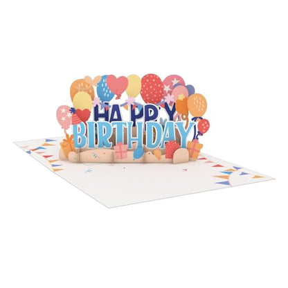 Lovepop Happy Birthday Gifts Pop-Up Card with Envelope | Paperpop Card 4.5x5.9; 3D Colorful Balloon Greeting Card for Women, Men, Husband, Wife, Mom, Dad, Sister, Friend, Coworker - color: Happy Birthday Gifts