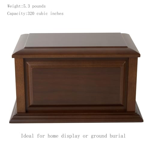 Handcrafted Large Wooden Cremation Urn Box for Adult Human Ashes | Lacquered Finish,Funeral,Extra Large capacity up to 300 Cubic Inches - color: Light Black, size: X-Large