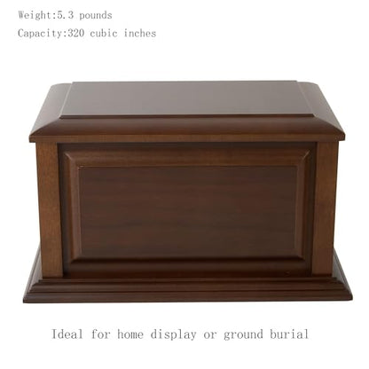 Handcrafted Large Wooden Cremation Urn Box for Adult Human Ashes | Lacquered Finish,Funeral,Extra Large capacity up to 300 Cubic Inches - color: Light Black, size: X-Large