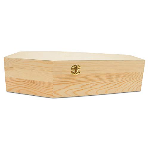 Wooden Memorial Keepsake Box, 17-3/4 Inch Pet Casket, Wooden Coffin Tray, Unfinished Wood, Pack of 1 for Small Pet Burial by Woodpeckers - size: 17-3/4 Inch