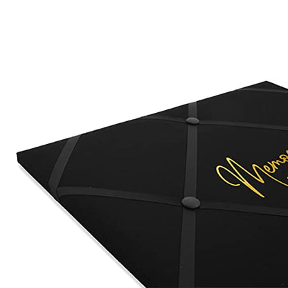 New View Gifts MEMO Wall Hanging 19' X 16' French Memo & Photo Board, Memories Black Linen Fabric, 19" X 16" X .6" - color: Black, style: Memories