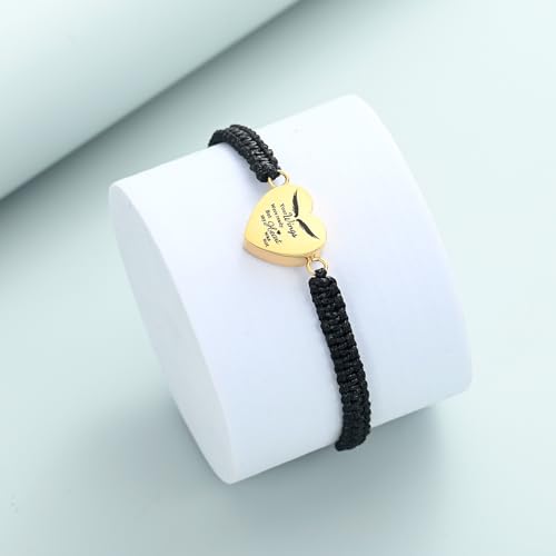 Imrsanl Heart Cremation Bracelet for Ashes Memorial Urn Jewelry - color: Rope-Gold