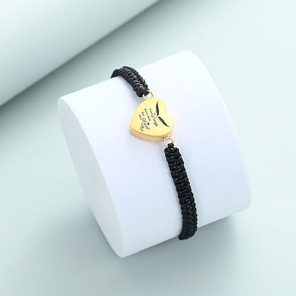 Imrsanl Heart Cremation Bracelet for Ashes Memorial Urn Jewelry - color: Rope-Gold