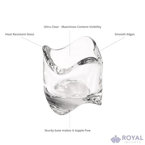 Royal Imports Glass Tea Light Candles Holder 2.5" Tall, Set of 6 | Heat-Resistant, Sturdy Candle Holder Centerpieces for Tables Glass Votive Holders Weddings, Parties, Home & Event Decorations