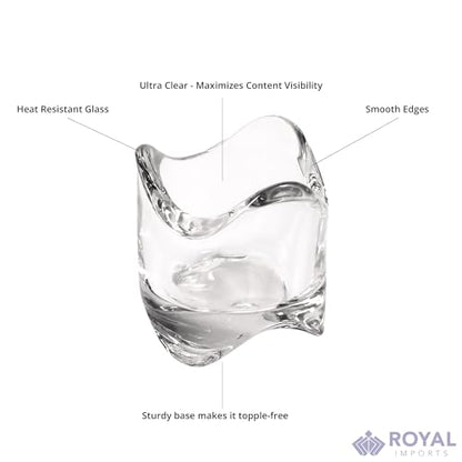 Royal Imports Glass Tea Light Candles Holder 2.5" Tall, Set of 6 | Heat-Resistant, Sturdy Candle Holder Centerpieces for Tables Glass Votive Holders Weddings, Parties, Home & Event Decorations