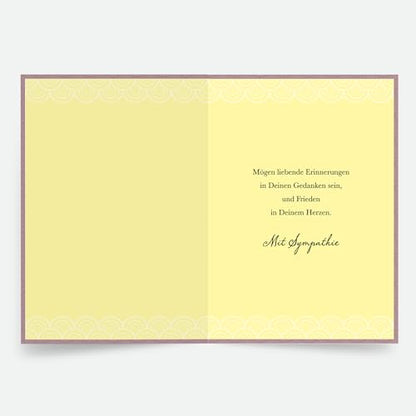 Designer Greetings German Language Sympathy Cards 6 Pack | Boxed Card Set, Matching Envelopes, Foil and Glitter Details - style: 6 PK German Sympathy - Bridge on River