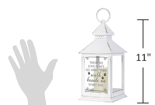 The Bridge Collection Paw Print Pet Memorial Flameless Lantern - Loss of Dog Sympathy Gift - Dog Memorial Gifts - Bereavement Gift for Loss of Pet