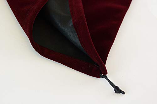 Velvet Cremation Urn Bag Drawstring Closure - Adult Cremation Urn (Burgundy) - color: Burgundy