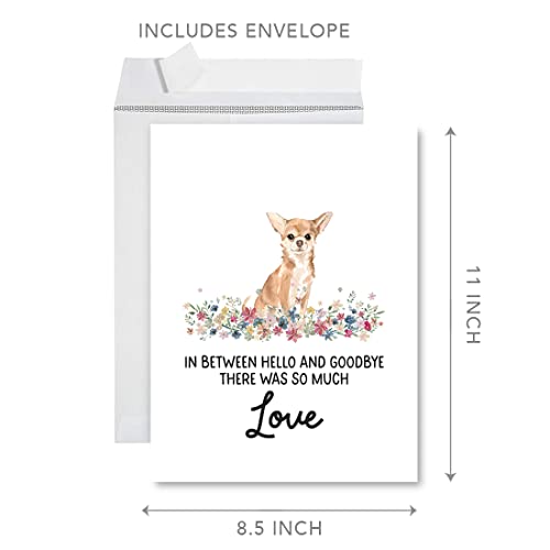 Andaz Press Jumbo Pet Sympathy Card with Envelope, Sorry For Your Loss Card, Chihuahua Loss Of Pets, Dog Grief Bereavement Card with Big Blank Space to Send to Friends, Family, 8.5" x 11", 1-Pack - color: Chihuahua