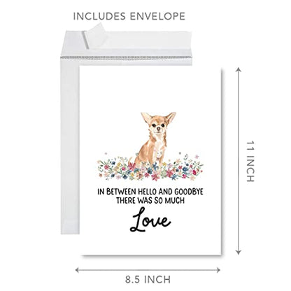 Andaz Press Jumbo Pet Sympathy Card with Envelope, Sorry For Your Loss Card, Chihuahua Loss Of Pets, Dog Grief Bereavement Card with Big Blank Space to Send to Friends, Family, 8.5" x 11", 1-Pack - color: Chihuahua