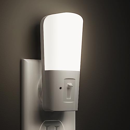 LOHAS-LED Dimmable Night Light[2 Pack], Night Lights Plug into Wall | Dusk to Dawn Sensor, Daylight 5000k from 5-80 LM Brightness Adjustable, Bright Mini Wall Nightlight for Kids Room, Stairway - color: White