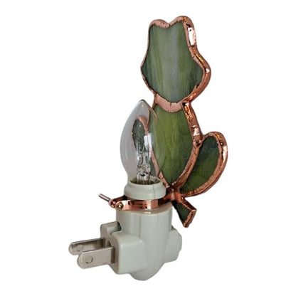 Gift Essentials Green Frog Plug-in Night Light - Stained Glass Nightlight | Green Frog Stained Glass Plug-in Nightlight with On/Off Rocker Switch. Includes One 4-Watt Replaceable Warm-Glow Bulb. - color: Frog