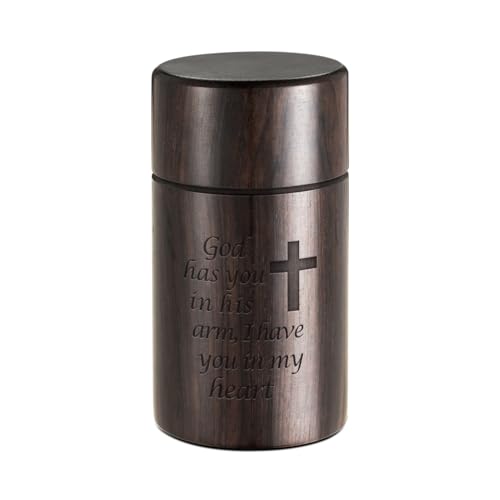 SOITIS Small Urns for Human Ashes 2.9 Inch Cross Sandalwood Mini Urns for Ashes Decorative Urn Wooden Urn Keepsake Cremation Ash Tiny Urns